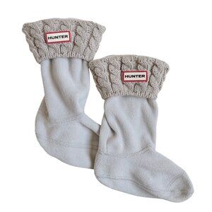 Hunter Rain Boots Girls' Cable Boot Sock (Grey) - Size Large